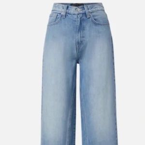 NWT Veronica Beard Dylan inseam gusset jeans wide leg flare frayed hem size 25